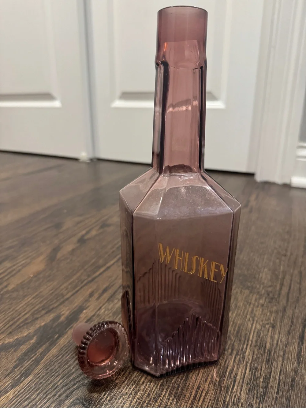 1960s Mauve Glass Whiskey Decanter w/ Matching Stopper – Retro MCM Barware
